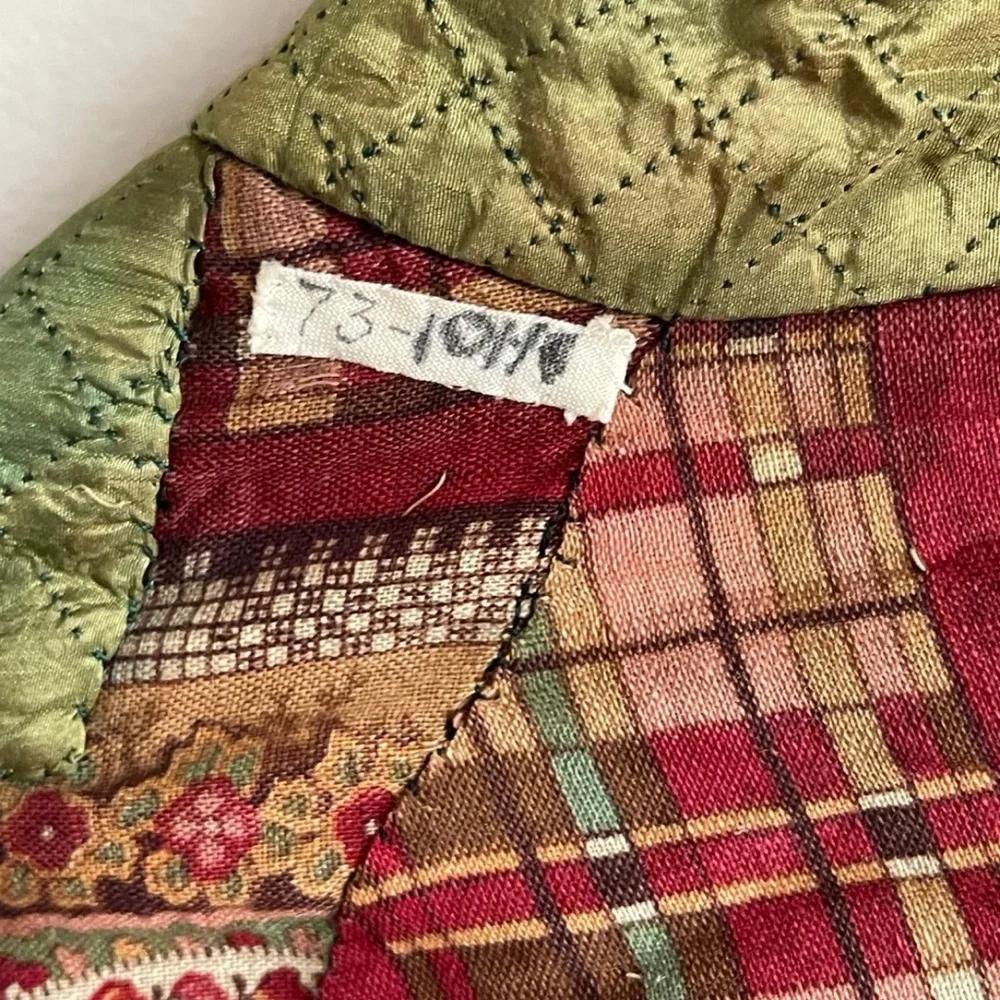 Vintage 1970s Quilted Robe Bohemian Patchwork - Picture 7 of 12